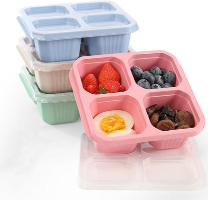 BENTO LUNCH BOX 4-COMPARTMENT MEAL PREP CONTAINER