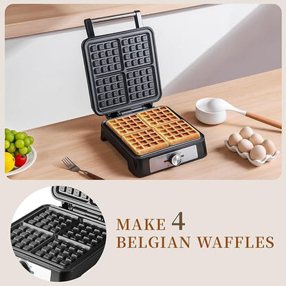 Belgian Waffle Maker with Non-Stick Plates