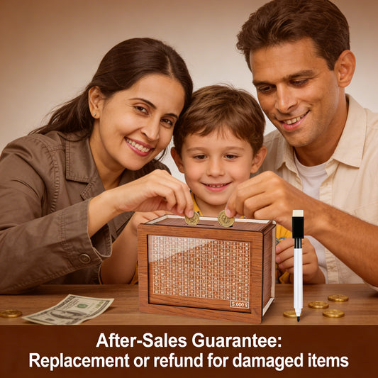 Cash Vault Wooden Savings Box – Save Smarter, Reach Your $10,000 Goal Faster