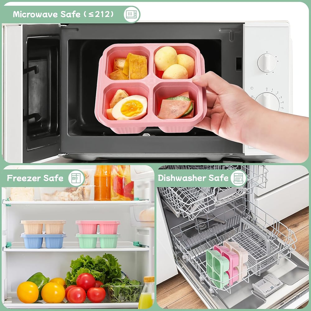 BENTO LUNCH BOX 4-COMPARTMENT MEAL PREP CONTAINER