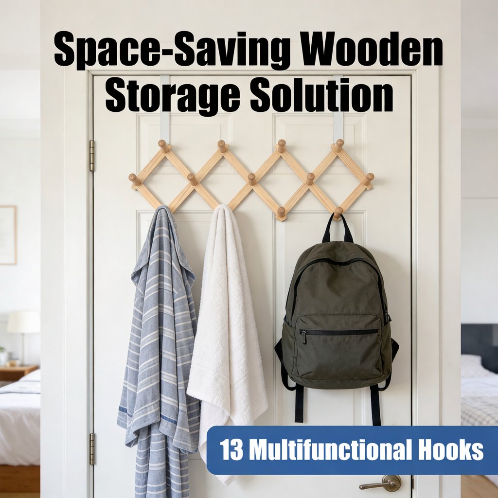 13-Hook Expandable Clothes Hanger Storage Rack