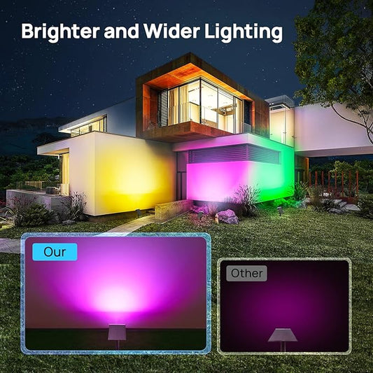 Adjustable Outdoor Solar Spotlights - Waterproof RGB Lights for Garden & Pathway