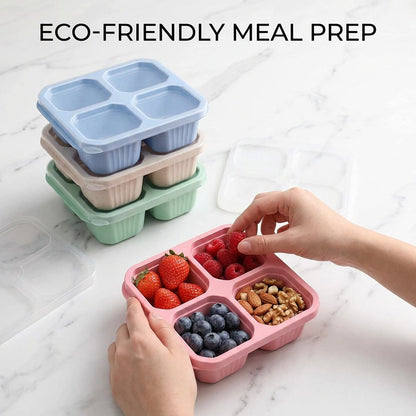 BENTO LUNCH BOX 4-COMPARTMENT MEAL PREP CONTAINER