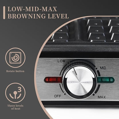 Belgian Waffle Maker with Non-Stick Plates