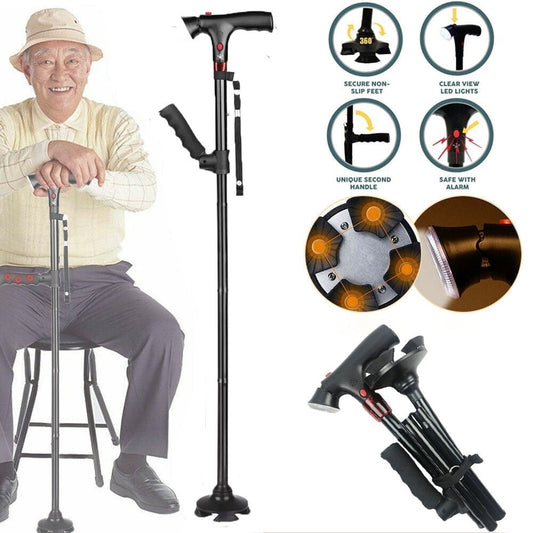 🔥HOT SALE- 49% OFF🎁 LED With alarm Walking Collapsible Telescopic Cane