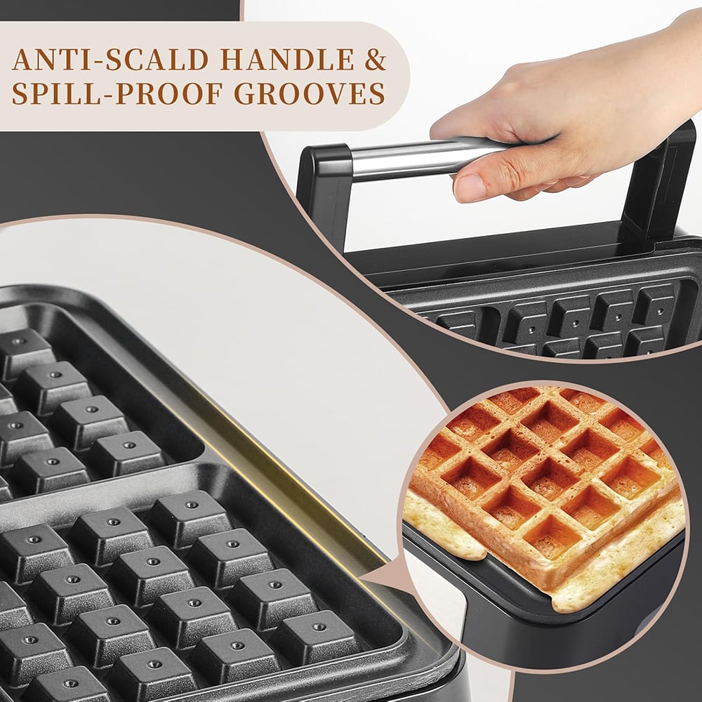 Belgian Waffle Maker with Non-Stick Plates