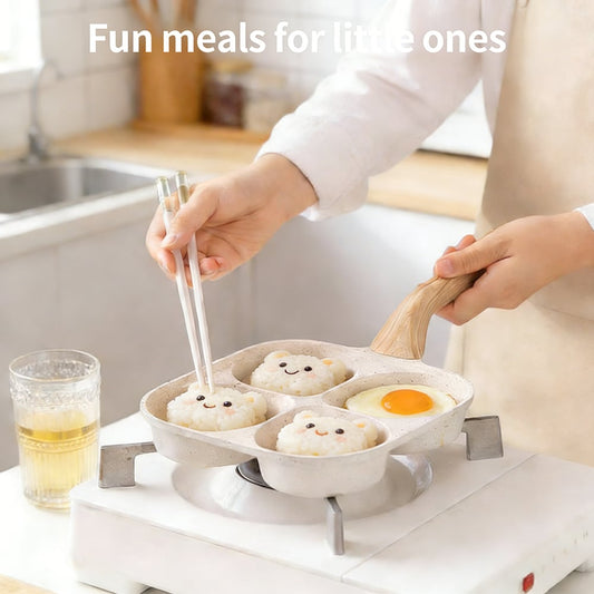 4-Cup Nonstick Egg Frying Pan with Deepened Groove