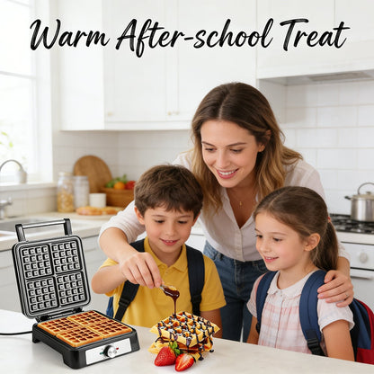 Belgian Waffle Maker with Non-Stick Plates