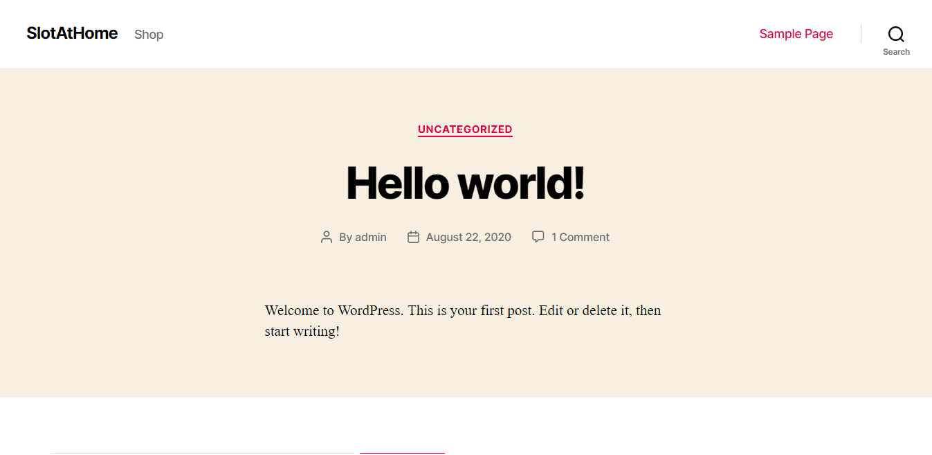 WordPress telepítve lap