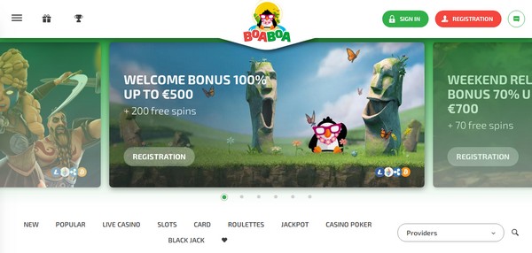 Boaboa Casino welcome bonus