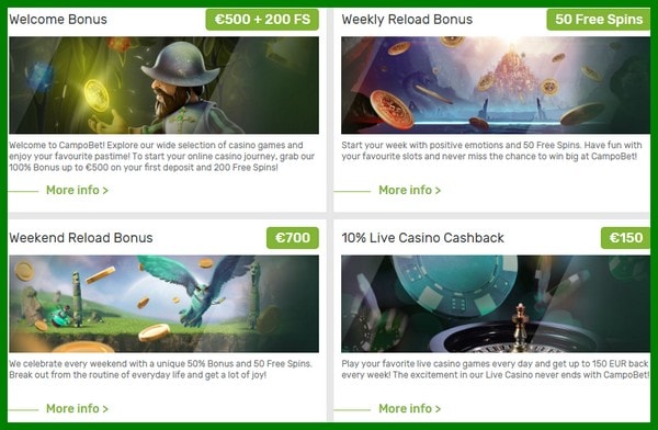 Campobet Casino Bonuses