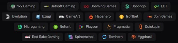 Casinomia Casino Providers Printscreen