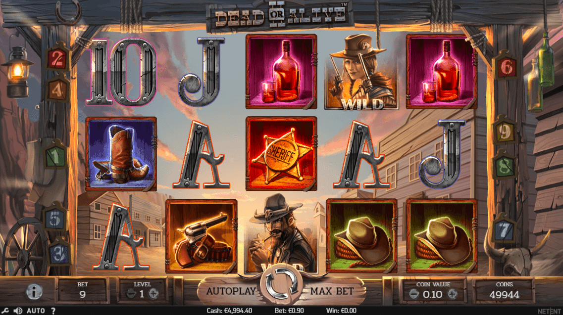 Dead or Alive 2 slots game screen