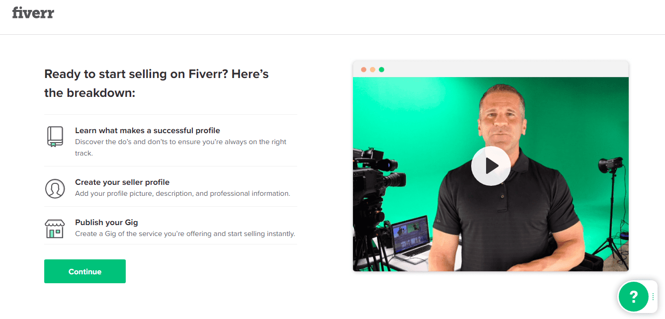 fiverr registration video page