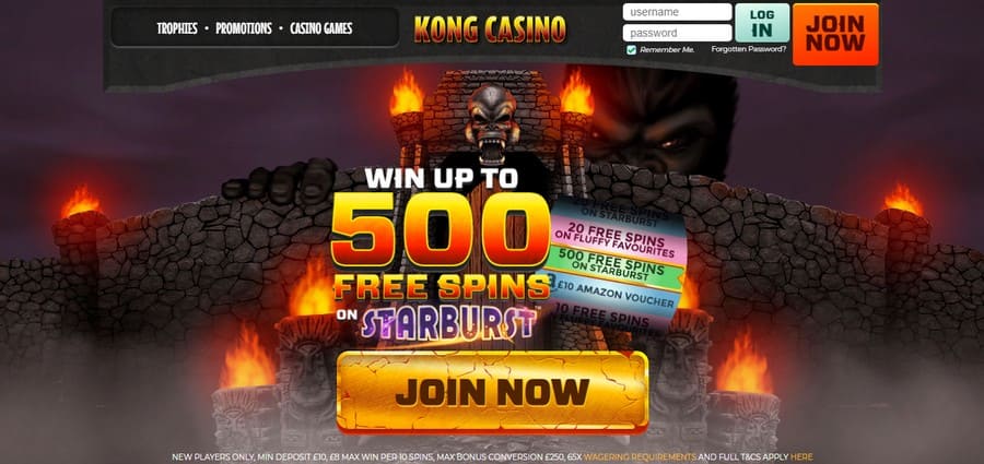 Kong Casino Printscreen