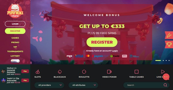 Maneki Casino Welcome Bonus