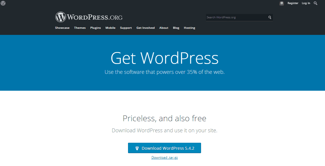 WordPress.org download page